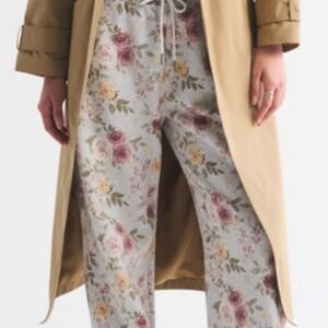 Abercrombie & Fitch Floral Track Pants in Gray, Pink & Yellow Size SMALL. NEW